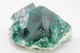 Cubic Green Fluorite Crystal Cluster on Quartz - China #197169-2